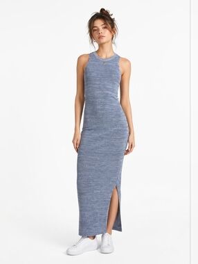 Theory Marl Pointelle Tank Dress Maxi Long Sweater‎ Lightweight Women's Small